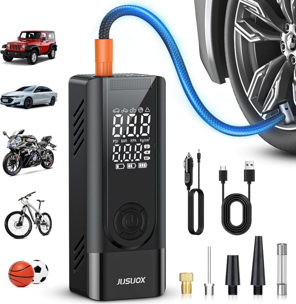 Tire Inflator Portable Air Compressor, 150PSI Cordless Air Pump for Car Tires