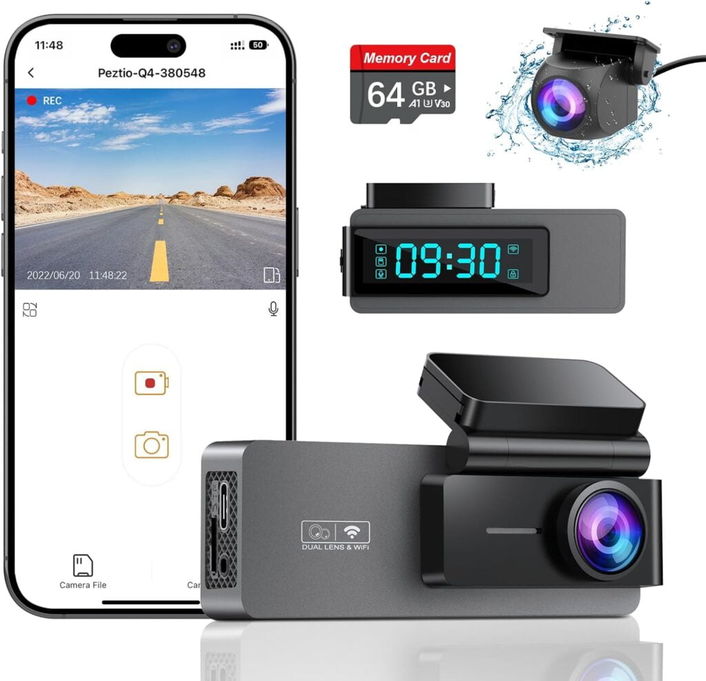 Dash Cam Front and Rear 4K+1080P