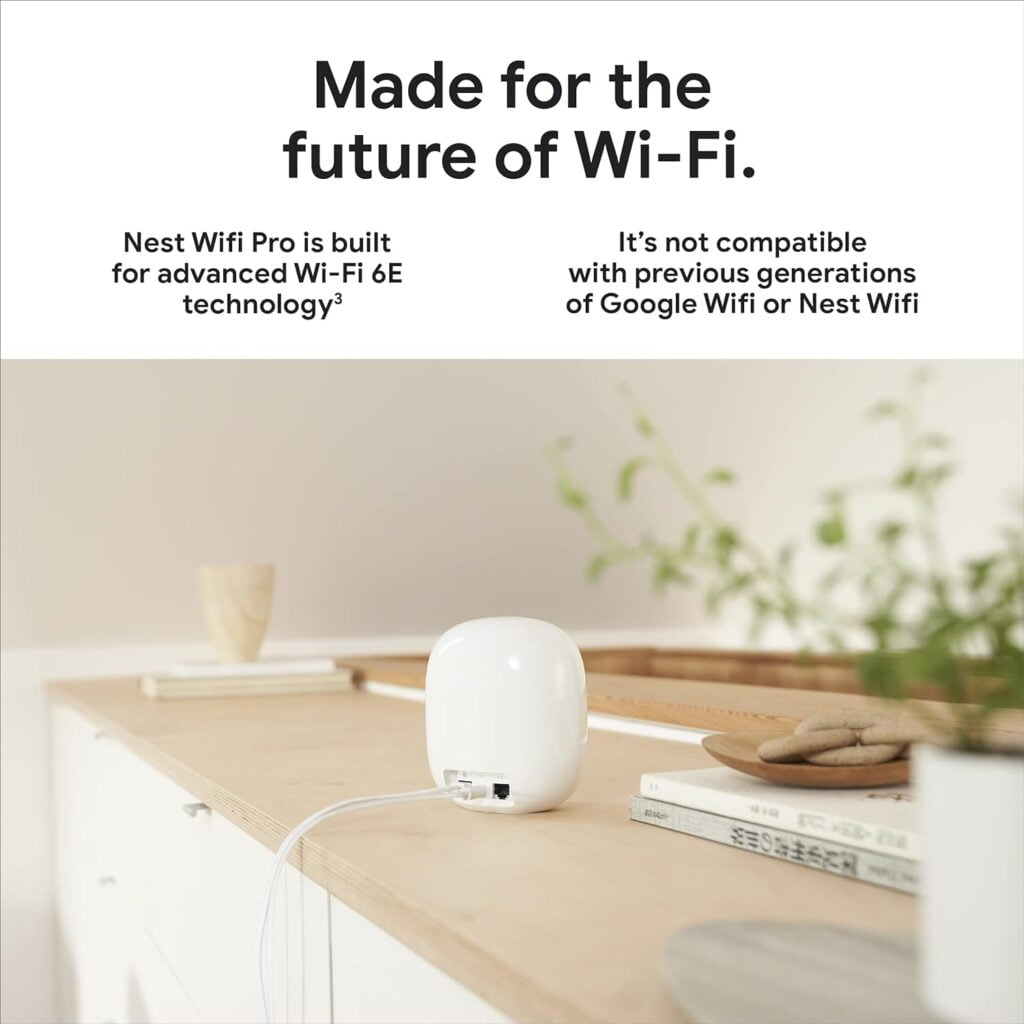 Google Nest WiFi Pro - Wi-Fi 6E - Mesh Router - 2 Pack - Snow