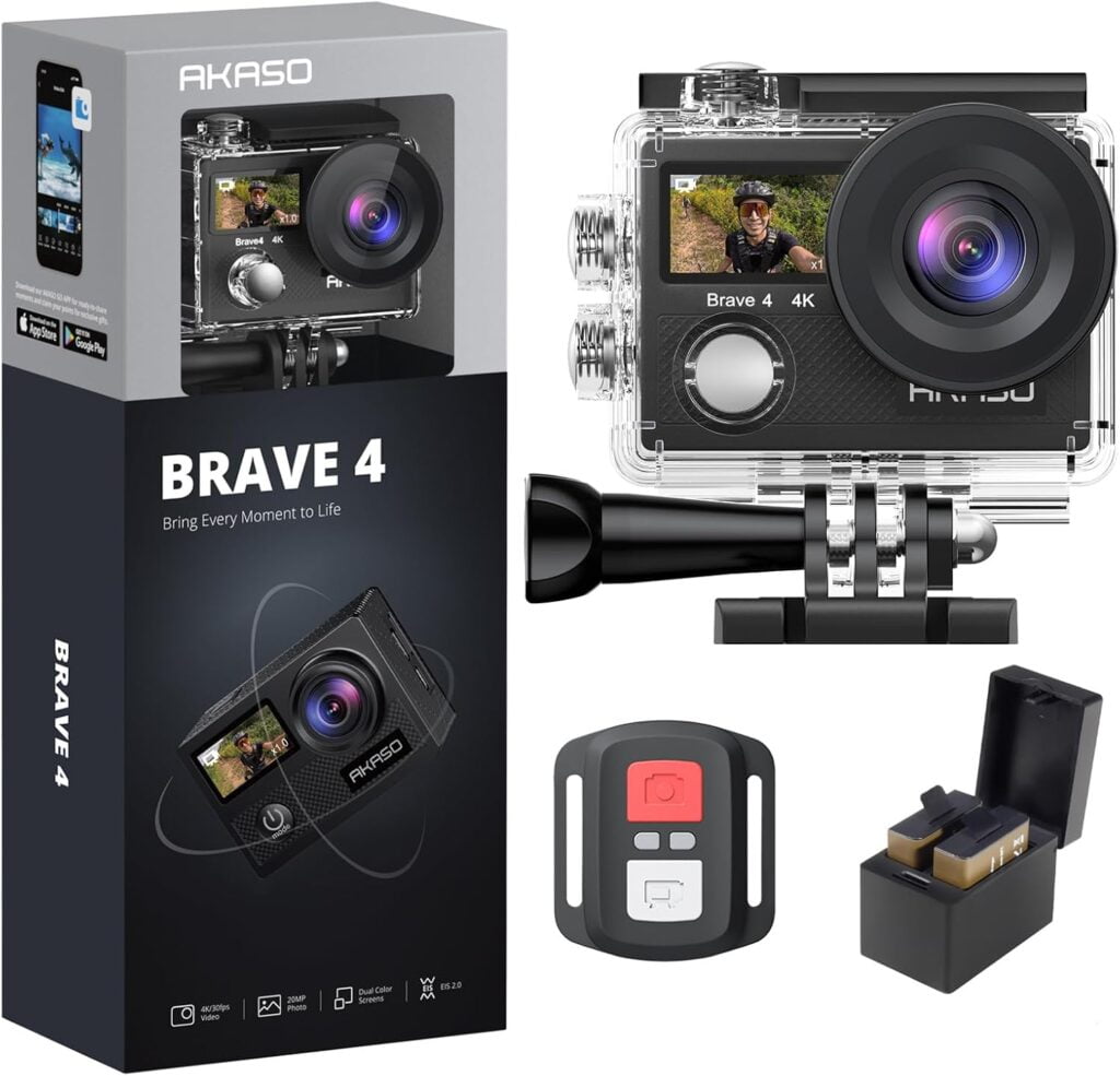 AKASO Brave 4 4K30fps 20MP WiFi Action Camera