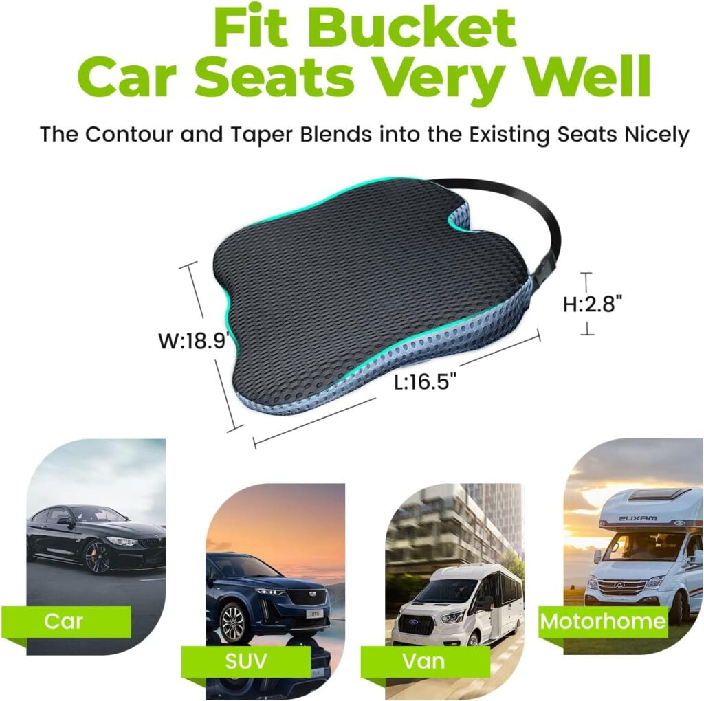 Wedge Car Seat Cushion for Driving Broaden Vision by Raised Back