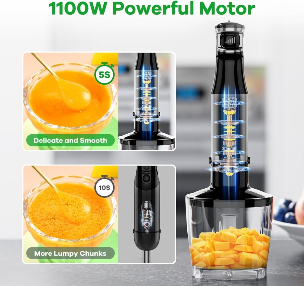 Immersion Blender Handheld Hand Blender 1100W