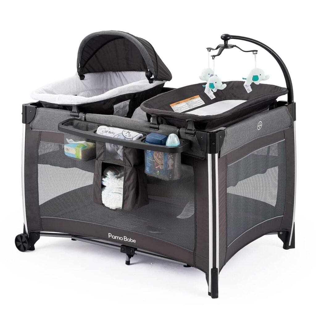 Pamo Babe 4 in 1 Portable Baby Crib Deluxe Nursery Center