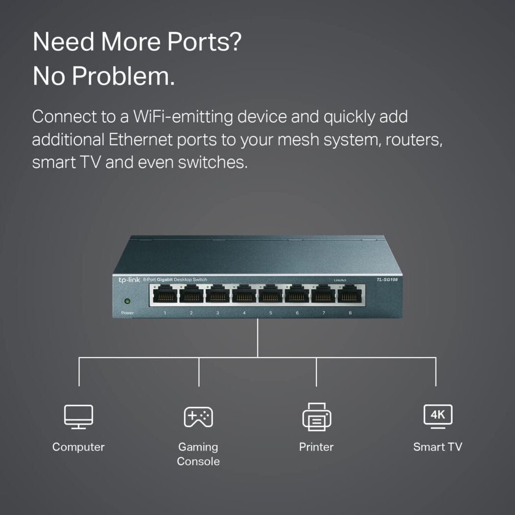 TP-Link TL-SG108 8 Port Gigabit Unmanaged Ethernet Network Switch